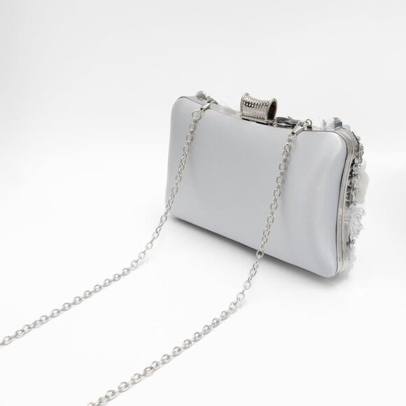 Elegant Floral Beaded Evening Bag - 3D Design Clutch for Weddings & Parties - Picture 3 of 7